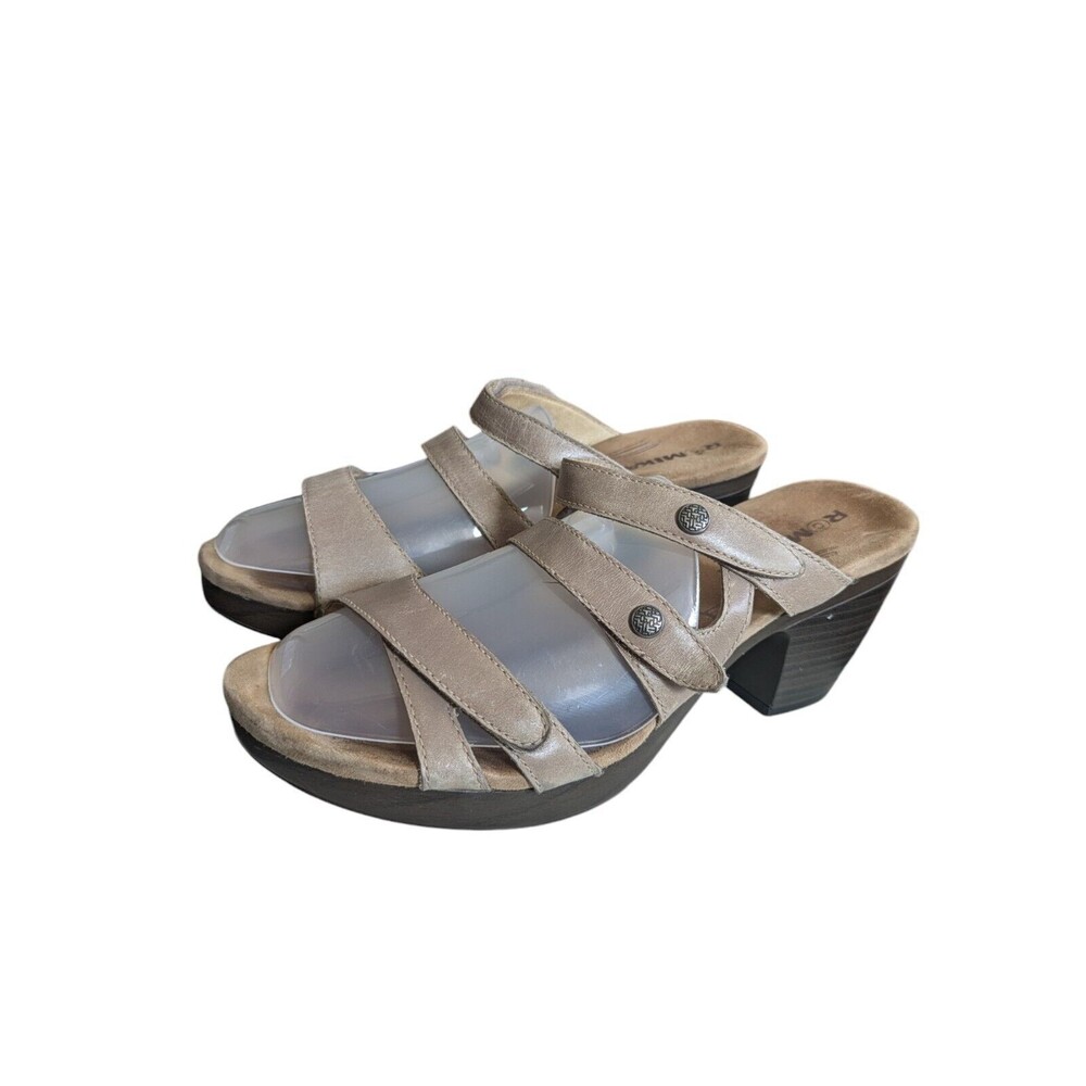 ROMIKA Strappy Slide Sandals, Brown, Leather, Women's Size 39